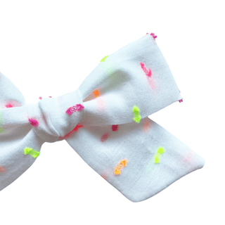 Neon Swiss Dots Roosevelt Bow - A Roese Boutique