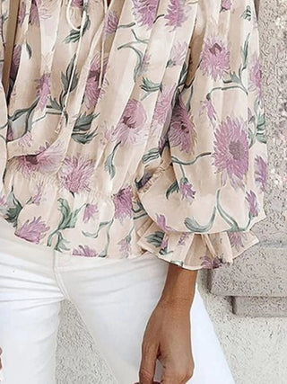 Off-Shoulder Floral Print Blouse - A Roese Boutique