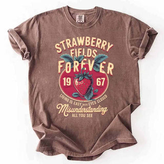 Old School Rock Band Tee – Strawberry Fields Comfort Colors Shirt - A Roese Boutique