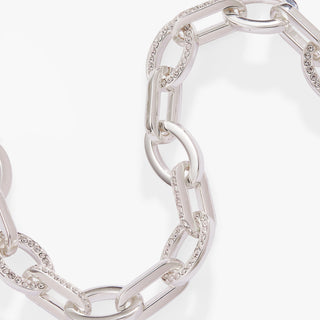 Oval Link Crystal Chain Toggle Bracelet - A Roese Boutique