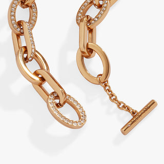 Oval Link Crystal Chain Toggle Bracelet - A Roese Boutique