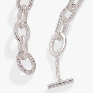 Oval Link Crystal Chain Toggle Bracelet - A Roese Boutique