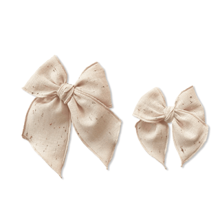 Pale Pink Confetti Linen Elle Bow - A Roese Boutique