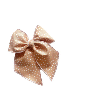 Peach Dotted Elle Bow - A Roese Boutique
