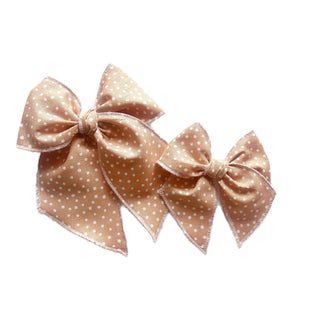 Peach Dotted Elle Bow - A Roese Boutique