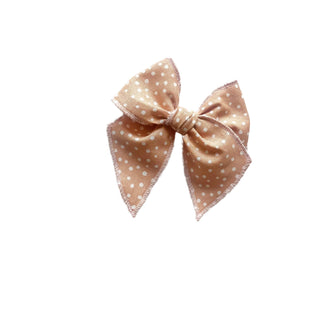 Peach Dotted Elle Bow - A Roese Boutique