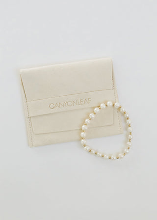 Pearl : 14k Gold Filled Sun + Moon || Stretch Bracelets - A Roese Boutique