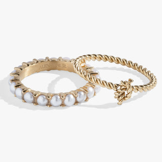 Pearl & Knot Rope Ring Set - A Roese Boutique