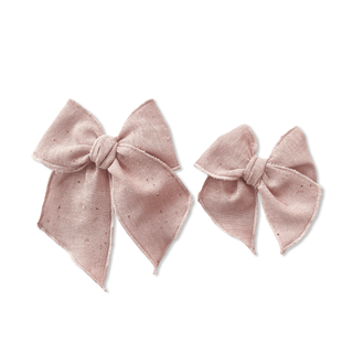 Pink Confetti Linen Elle Bow - A Roese Boutique
