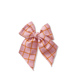 Pink & Orange Plaid Elle Bow - A Roese Boutique