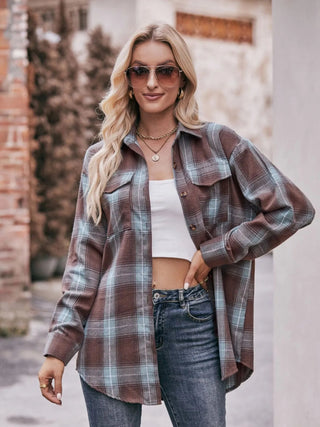 Plaid Button - Down Long Sleeve Shirt - A Roese Boutique