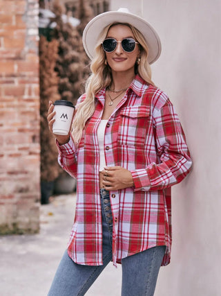 Plaid Button - Down Long Sleeve Shirt - A Roese Boutique