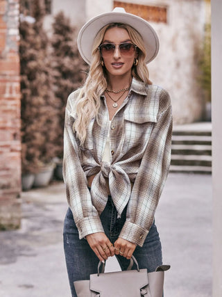Plaid Button - Down Long Sleeve Shirt - A Roese Boutique