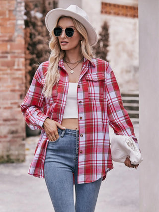 Plaid Button - Down Long Sleeve Shirt - A Roese Boutique
