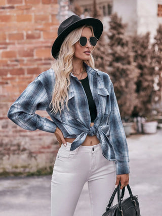 Plaid Button - Down Long Sleeve Shirt - A Roese Boutique