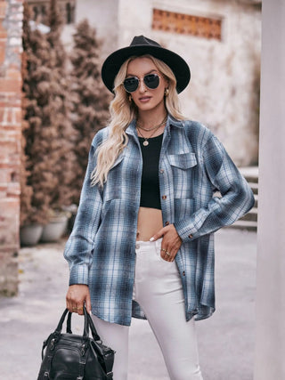 Plaid Button - Down Long Sleeve Shirt - A Roese Boutique