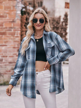 Plaid Button - Down Long Sleeve Shirt - A Roese Boutique