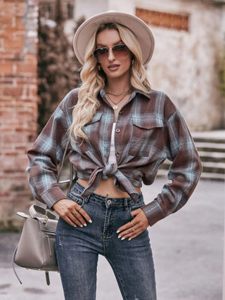 Plaid Button - Down Long Sleeve Shirt - A Roese Boutique