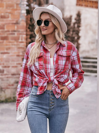 Plaid Button - Down Long Sleeve Shirt - A Roese Boutique