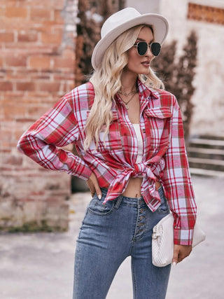 Plaid Button - Down Long Sleeve Shirt - A Roese Boutique