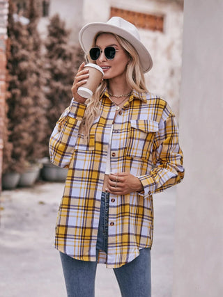 Plaid Button - Down Long Sleeve Shirt - A Roese Boutique