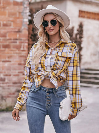 Plaid Button - Down Long Sleeve Shirt - A Roese Boutique