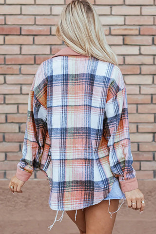 Plaid Button Up Long Sleeve Shacket - A Roese Boutique
