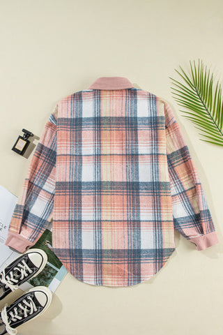 Plaid Button Up Long Sleeve Shacket - A Roese Boutique