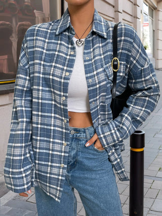 Plaid Button Up Long Sleeve Shirt - A Roese Boutique