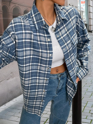 Plaid Button Up Long Sleeve Shirt - A Roese Boutique