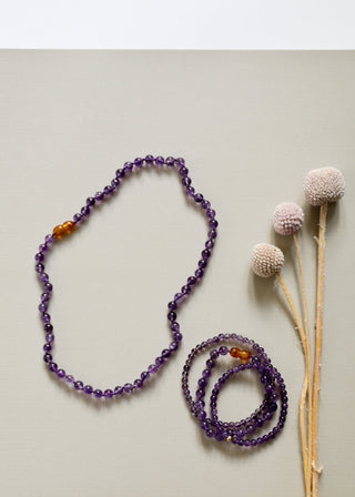 Polished Amethyst || Adult Bracelet - A Roese Boutique