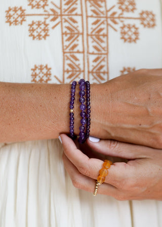 Polished Amethyst || Adult Bracelet - A Roese Boutique