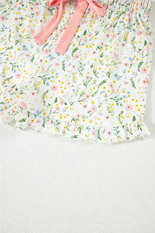 Printed Button Up Short Sleeve Top and Shorts Lounge Set - A Roese Boutique