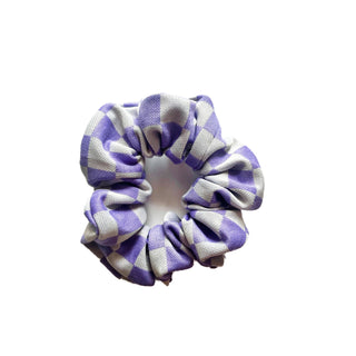Purple Checkered Knit Scrunchie - A Roese Boutique