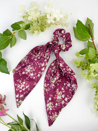 Purple Satin Scarf Scrunchie - A Roese Boutique