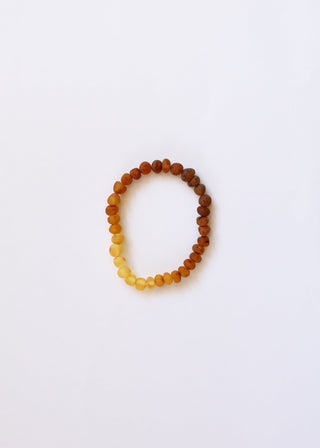 Raw Baltic Amber + Sunflower || Adult Bracelet - A Roese Boutique