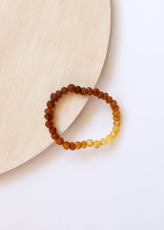 Raw Baltic Amber + Sunflower || Adult Bracelet - A Roese Boutique