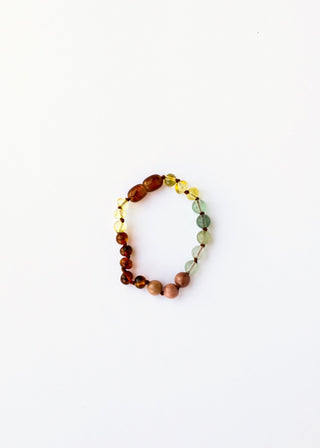Raw Baltic Sea Amber + Stone Rainbow || Anklet • Bracelet - A Roese Boutique