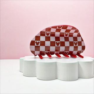 Red Mouse Checkered Claw Clip - A Roese Boutique