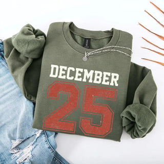 Retro Christmas DECEMBER 25 Sweatshirt Festive Holiday Sweater - A Roese Boutique