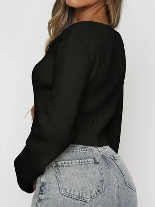 Ribbed Zip - Up Cropped Cardigan - A Roese Boutique