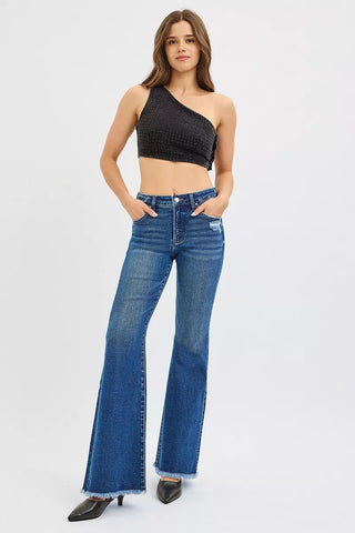 RISEN High Rise Flare Jeans - A Roese Boutique