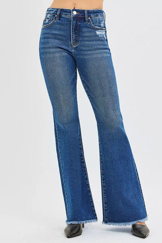 RISEN High Rise Flare Jeans - A Roese Boutique