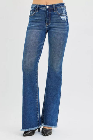 RISEN High Rise Flare Jeans - A Roese Boutique