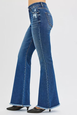 RISEN High Rise Flare Jeans - A Roese Boutique