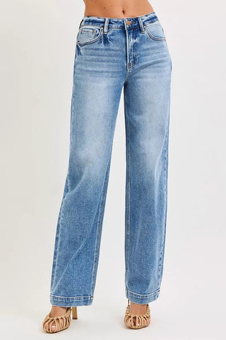 RISEN High Rise Wide Baggy Jeans - A Roese Boutique