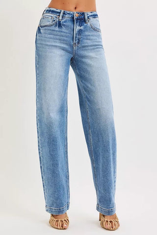 RISEN High Rise Wide Baggy Jeans - A Roese Boutique