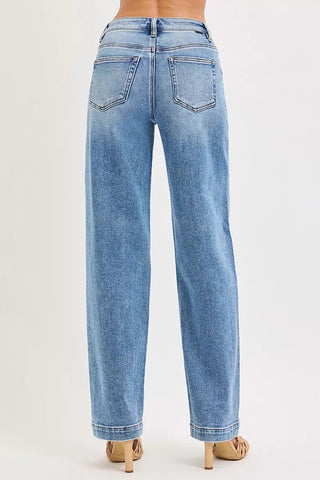 RISEN High Rise Wide Baggy Jeans - A Roese Boutique