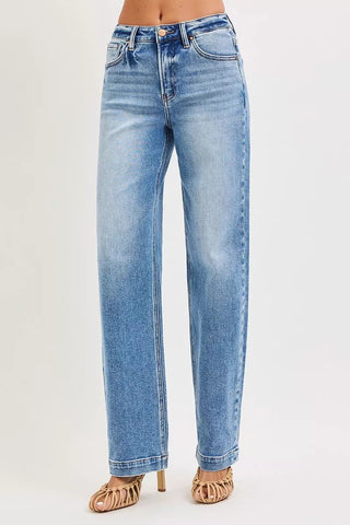 RISEN High Rise Wide Baggy Jeans - A Roese Boutique