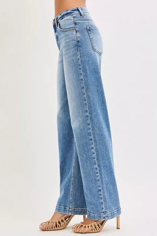 RISEN High Rise Wide Baggy Jeans - A Roese Boutique